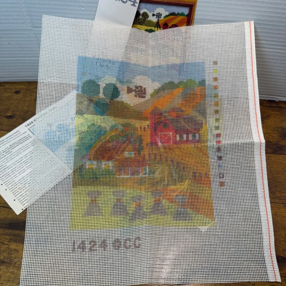 VTG '82 Creative Circle 1424 Harvest Time Needlepoint Kit Farmhouse Cottagecore - Picture 5 of 11